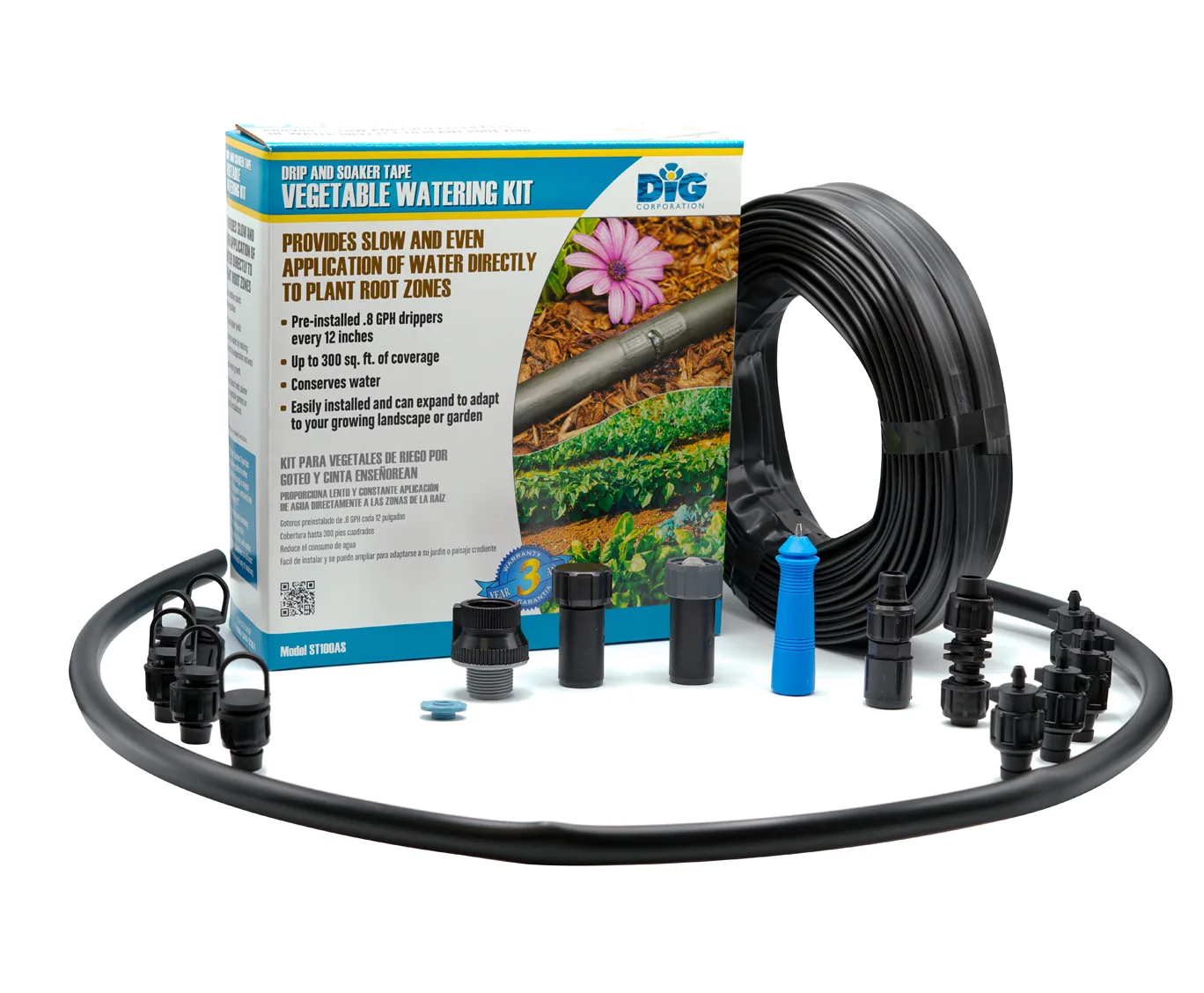 DIG ST100AS vegetable drip soak tape kit