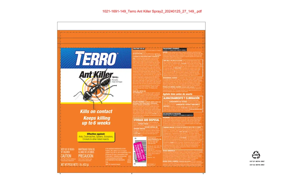 TERRO Ant Killer Spray T401 product label image